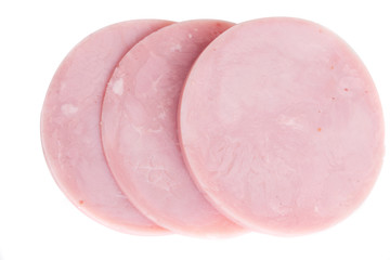 Delicious sliced chicken ham.