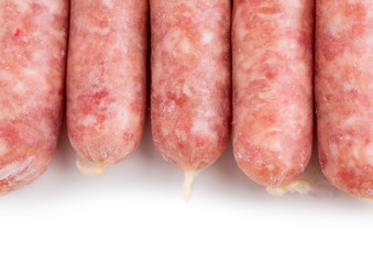Delicious raw sausages for barbecue.