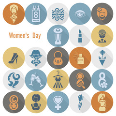 Womans Day Icon Set