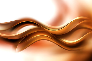 Abstract Gold Brown Wave Design Background