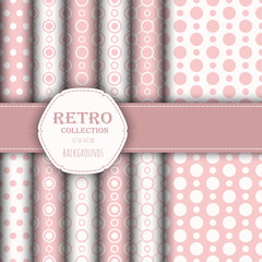 Collection of seamless patterns with polka dot
