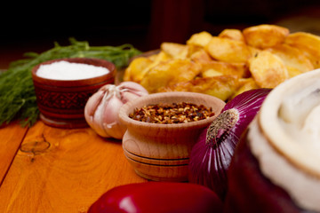 Potatoes fried in lard