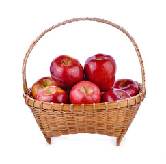 Red apple on white background