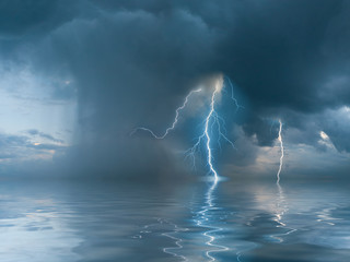 Landscape with the thunderstorm