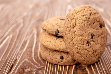 oat cookies on wooden table