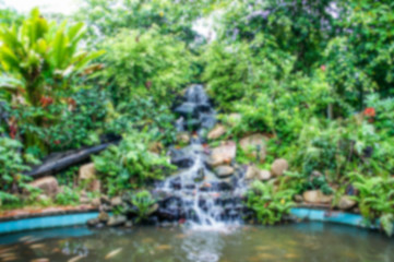Fototapeta na wymiar blur waterfall garden