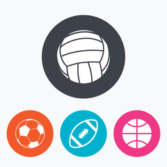 Sport balls. Volleyball, Basketball, Soccer.