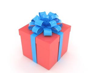 gift box with bows isolated on white