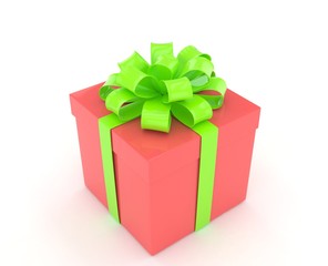 gift box with bows isolated on white