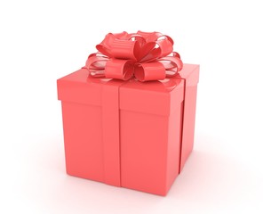 gift box with bows isolated on white