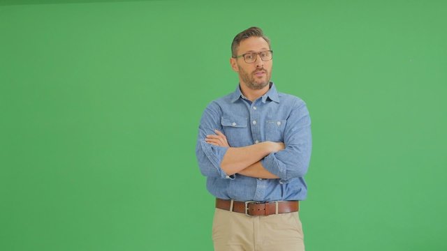 Middle-aged man making a business presentation