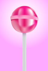 pink lollipop on pink background