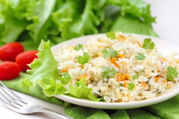 Risotto with vegetables and spices