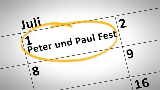 Peter and Paul Festival first of July in german language