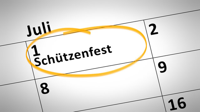 shooting festival first of July in german language