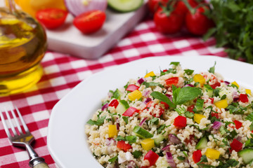 TABBOULEH Salad with cous cous and vegetable.