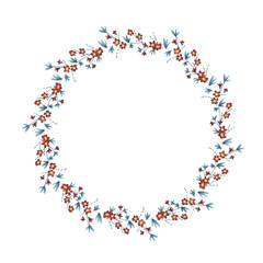 Watercolor floral wreath vector