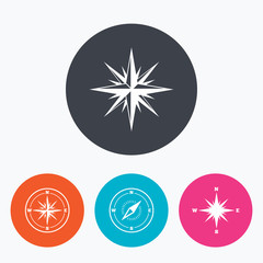 Windrose navigation icons. Compass symbols.
