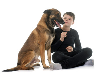 young teen and malinois