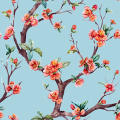 Obrazy na Szkle  Akwarela rastrowy wzór sakura