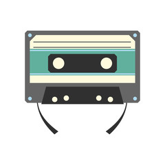 Audio compact cassette flat icon