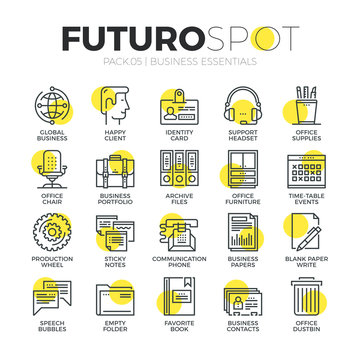 Business Office Futuro Spot Icons