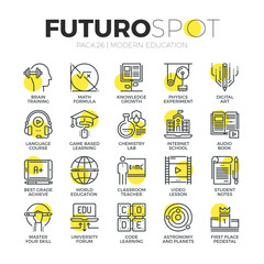 Internet Education Futuro Spot Icons - obrazy, fototapety, plakaty