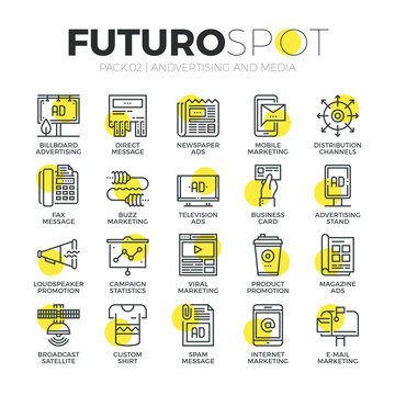 Advertising channels Futuro Spot Icons