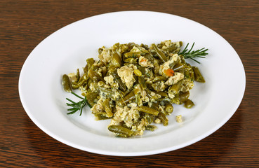 Roast green beans with egg