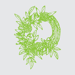 Hand drawn Vintage decorative lovely laurels and wreaths Doodle greek ancient  wreath