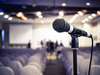 Microphone in Conference room Event Background