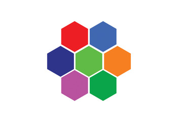Honeycomb sign icon colorful logo