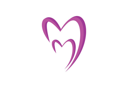 valentine two hearts logo