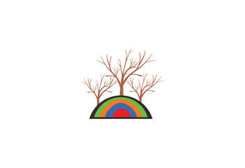 deforestation tree silhouette logo