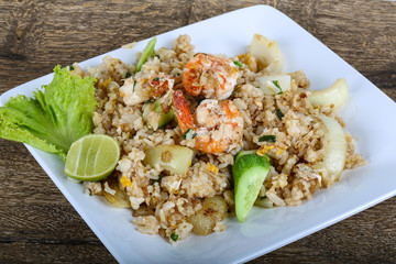 Fried rice with shrimps