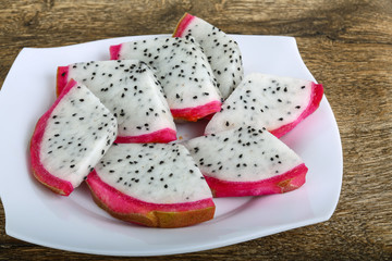 Sliced dragon fruit