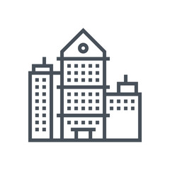 Skyscraper, office building icon