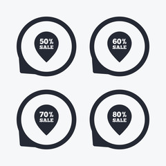 Fototapeta premium Sale pointer tag icons. Discount symbols.