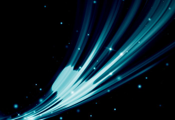 Fototapeta na wymiar Blue motion curves glow sparkle rays lights for background/texture.