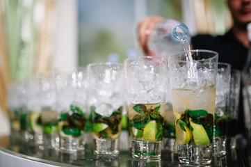 Glasses of mojito drink