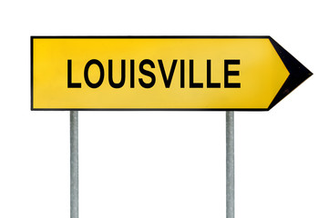 Yellow street concept sign Louisville isolated on white