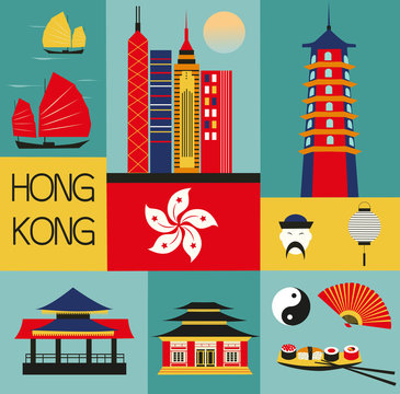 Symbols of Hongkong.