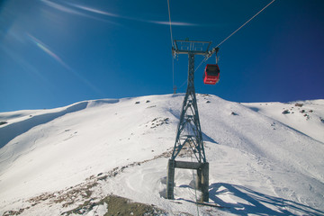 Rise to the top in ski resort of Gulmarg, India.