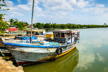 Naklejka na ściany i meble Fischerboote in Sri Lanka