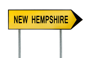 Yellow street concept sign New Hempshire isolated on white