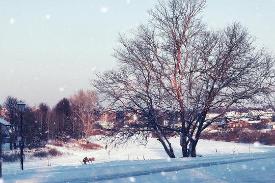 city footpath winter