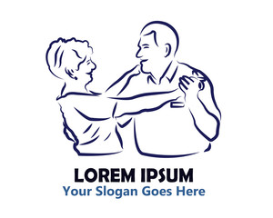 Old Couple Love Logo Graphics