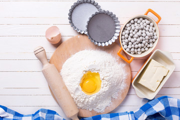 Ingredients  and utensil for making  dough