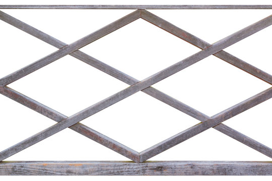 Wooden fence lattice.