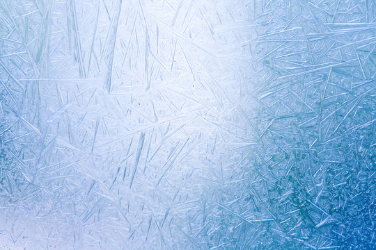 Ice crystals formed on the inside surface of windows.